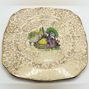 Set of 4 1940’s H&K Tunstall Crinoline Lady Cake Plate